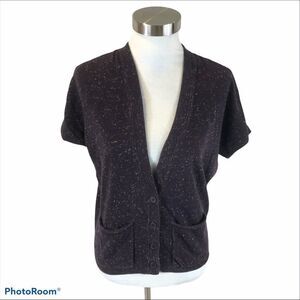 Gap Purple and Yellow Short‎ Sleeved Cardigan XS